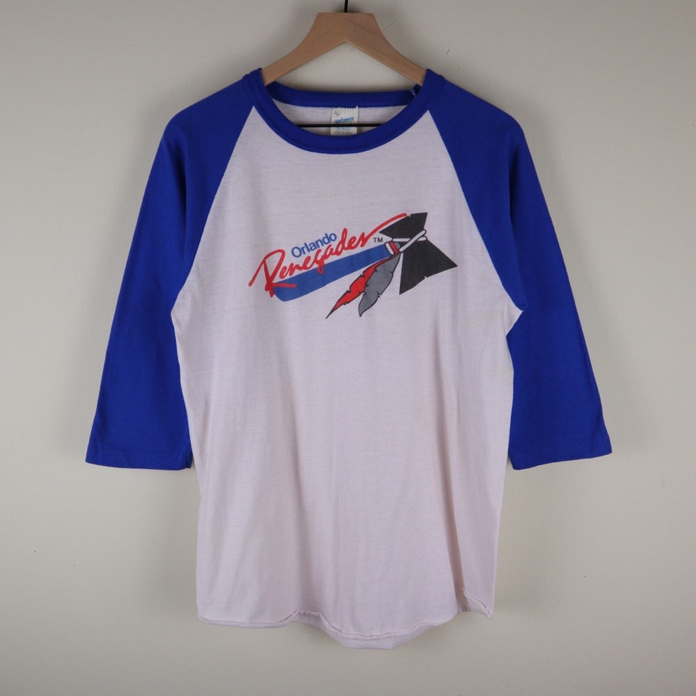 Vintage 1985 Orlando Renegades USFL Raglan Shirt Adult Large‎ 20x28